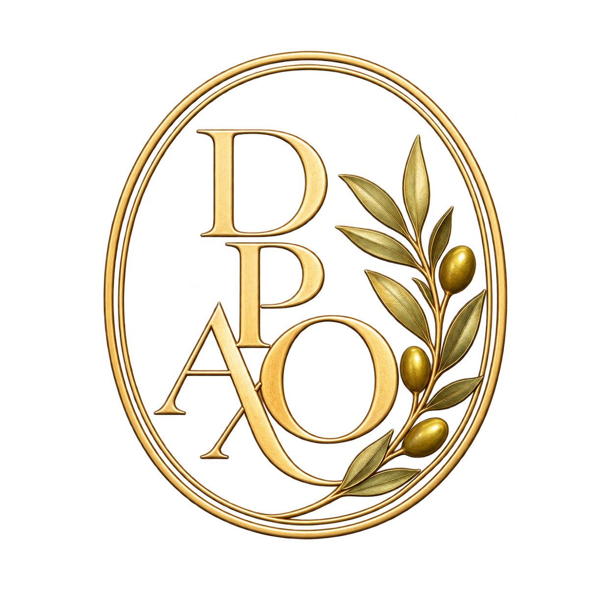 DPAO gold botanical monogram