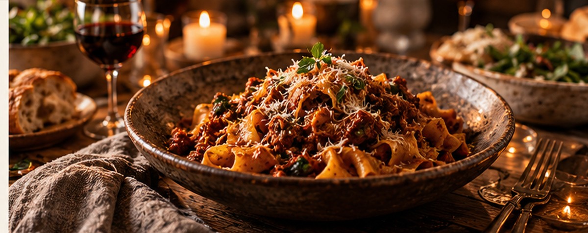 Slow beef ragu with pappardelle