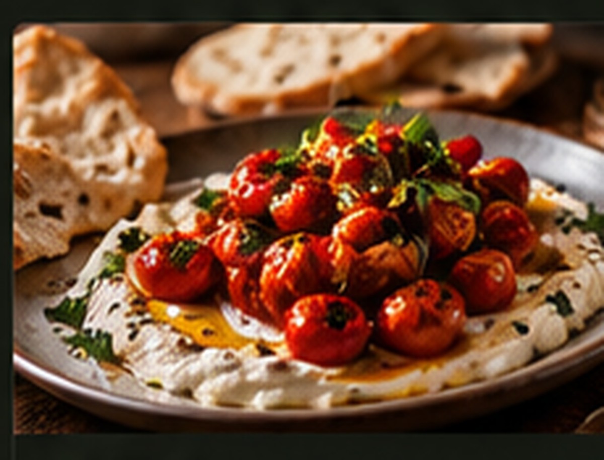 Whipped feta with roast tomatoes